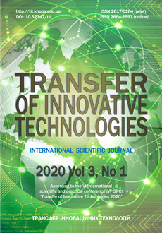 					View Vol 3, No 1 (2020): According to the VI International scientific and practical conference Transfer of Innovative Technologies 2020
				